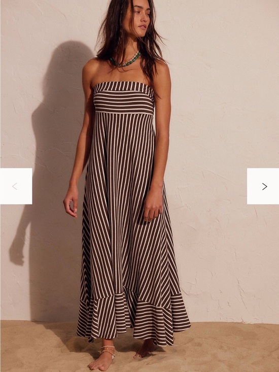 Free People Dresses & Skirts - Free People Sadie Striped Midi Dress Small Color: Coconut Milk Combo NWT